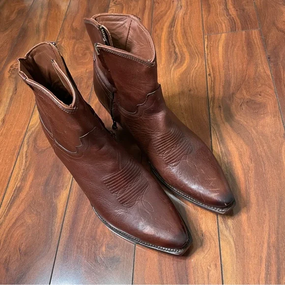 Tecovas The Daisy Leather Ankle Western Zip Bootie. NWOT - Picture 5 of 11